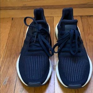 Navy blue big kids adidas sneakers